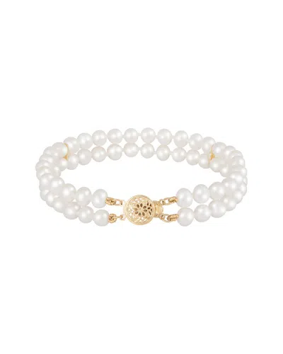 Splendid Pearls 14k 5-6mm Pearl Bracelet In Gold