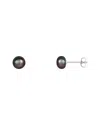 Splendid Pearls 14k 4mm Pearl Earrings In Black