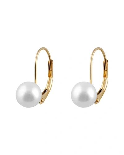 Splendid Pearls 14k 6-6.5mm Freshwater Pearl Drop Earrings In Gold