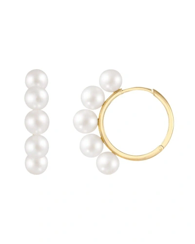 Splendid Pearls 14k 6-6.5mmmm Pearl Earrings In Gold