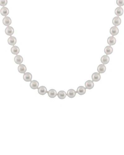 Splendid Pearls 14k 6-7mm Japanese Akoya Pearl Necklace In White