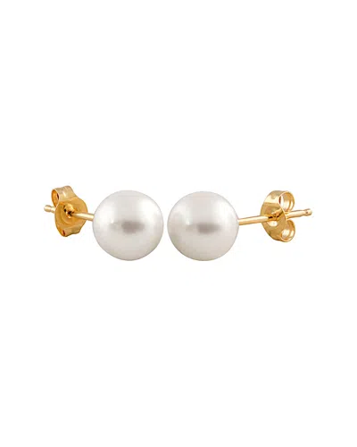 Splendid Pearls 14k 6-7mm Akoya Pearl Studs In Gold