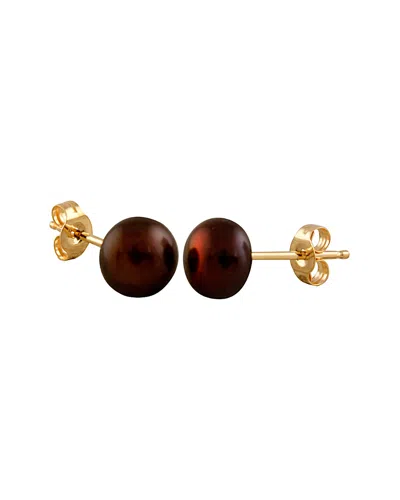 Splendid Pearls 14k 6-7mm Pearl Earrings In Burgundy