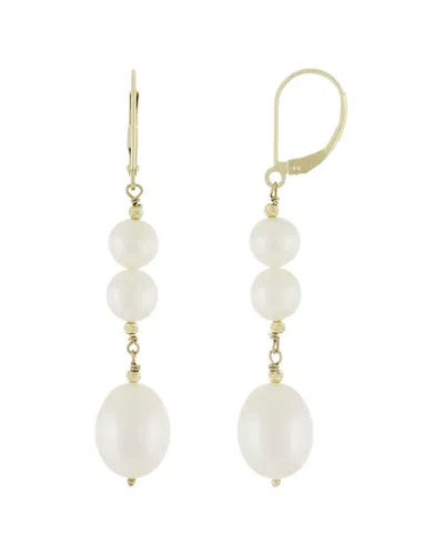 Splendid Pearls 14k 6mm And 10mm Pearl Earrings