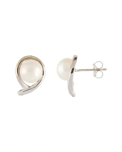 Splendid Pearls 14k 7-7.5mmmm Pearl Earrings In Metallic