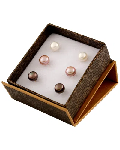 Splendid Pearls 14k 7-7.5mm Freshwater Pearl Set Of 3 Studs