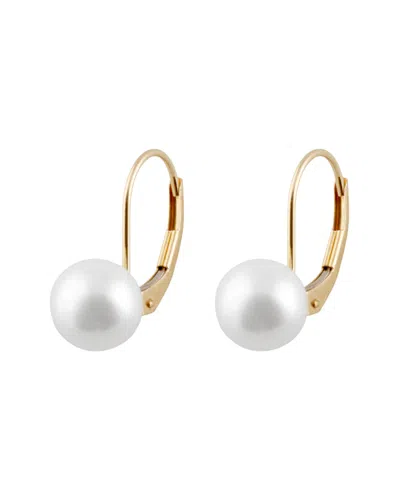 SPLENDID PEARLS SPLENDID PEARLS 14K 7-7.5MM PEARL DROP EARRINGS