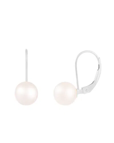 Splendid Pearls 14k 7-7.5mm Pearl Earrings In Brown