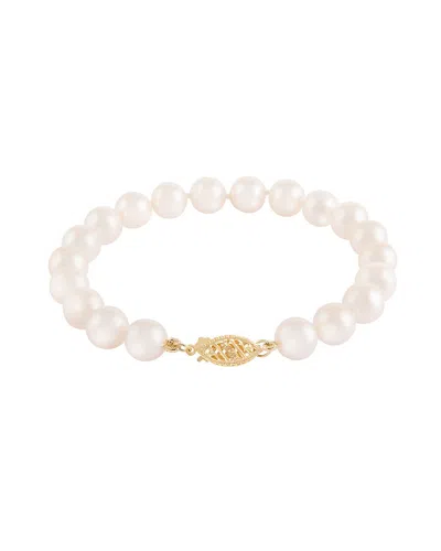 Splendid Pearls 14k 7-8mm Akoya Pearl Bracelet