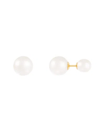 Splendid Pearls 14k 7-8mm & 10-11mmmm Pearl Earrings In Metallic