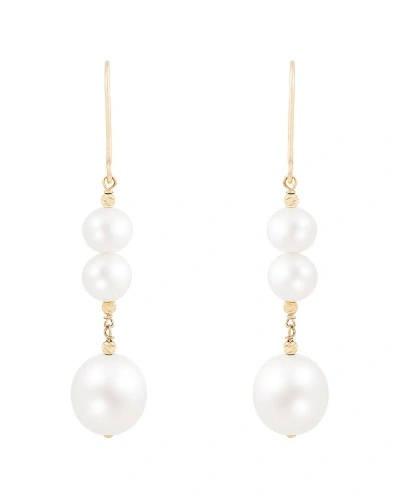 Splendid Pearls 14k 7-9mmmm Pearl Earrings In Gold