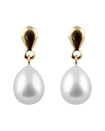 Splendid Pearls 14k 8-8.5mm Freshwater Pearl Drop Earrings In White