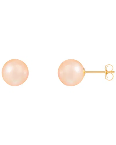 Splendid Pearls 14k 8-8.5mm Pearl Earrings In Pink
