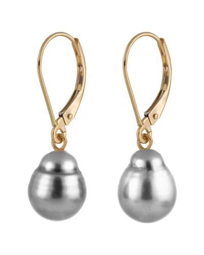Splendid Pearls 14k 9-10mm Tahitian Pearl Earrings In Multi