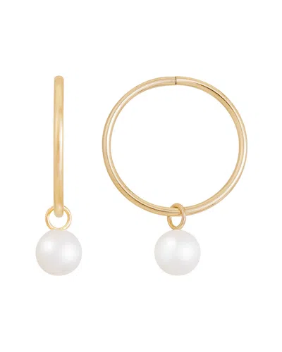 Splendid Pearls 14k Pearl Hoops In Gold