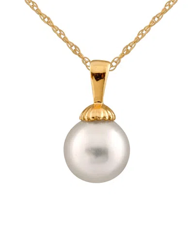 Splendid Pearls 14k Plated & Silver 9-10mm Freshwater Pearl Necklace In Gold