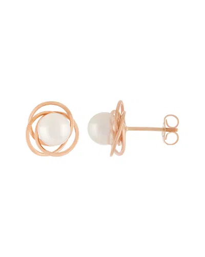 Splendid Pearls 14k Rose Gold 6.5-7mm Akoya Pearl Earrings
