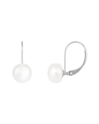 Splendid Pearls 14k Silver 8-8.5mm Pearl Earrings In White