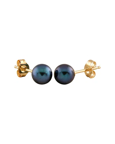 Splendid Pearls 14k Yellow Gold 5-6mm Akoya Pearl Studs