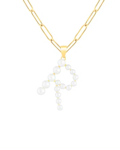 Splendid Pearls 18k Over Silver 3-6mm Pearl Necklace In Gold
