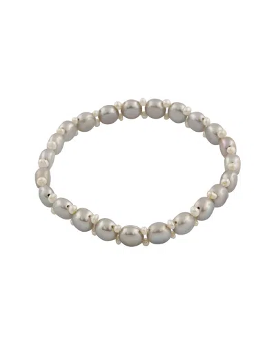 Splendid Pearls 5-8mm Pearl Elastic Bracelet