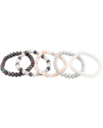 Splendid Pearls 6-7mm Freshwater Pearl Stretch Bracelet Set