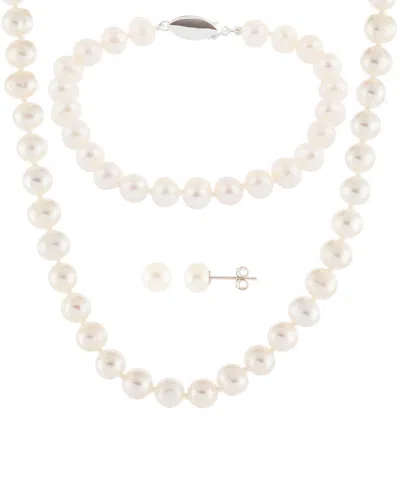 Splendid Pearls 6.5-7mm Pearl Earrings In Gold