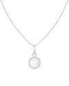 Splendid Pearls 6.5-7mm Pearl Cz Dangle Set