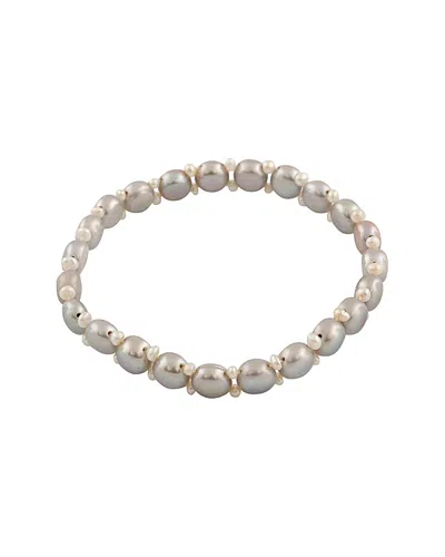 Splendid Pearls 5-8mm Pearl Elastic Bracelet