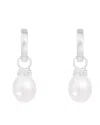 Splendid Pearls 8-8.5mm Pearl Cz Huggie Earrings
