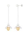 Splendid Pearls & Czs Silver 5-7mm Freshwater Pearl & Cz Earrings