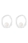 Splendid Pearls Cultured Pearl Loop Stud Earrings In White