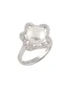Splendid Pearls Dnu 0 Units Sold  Silver 9-9.5mm Pearl & Cz Ring