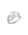 Splendid Pearls Dnu 0 Units Sold  Silver 9-9.5mm Pearl & Cz Ring