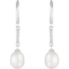 Splendid Pearls Freshwater Pearl Drop Earrings In White