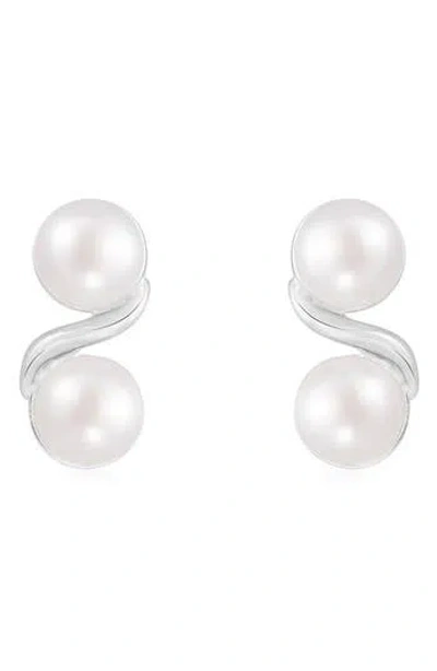 Splendid Pearls Freshwater Pearl Stud Earrings In White