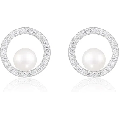 Splendid Pearls Freshwater Pearl Stud Earrings In Metallic