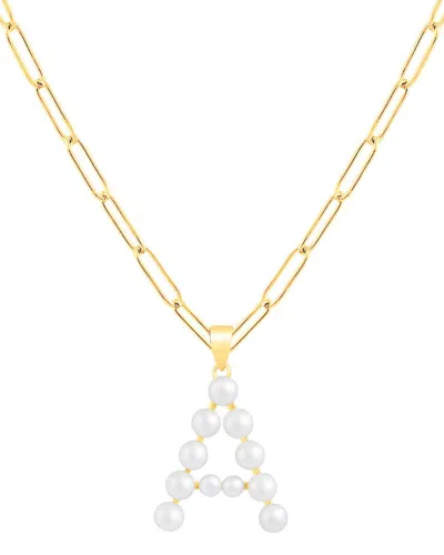 Splendid Pearls Gold Over Silver 4-5mm Pearl Pendant