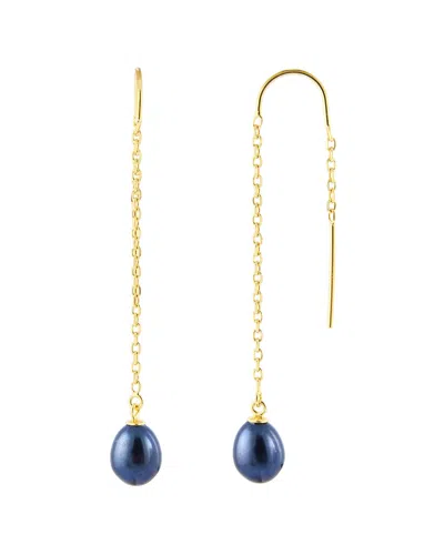 Splendid Pearls Gold Over Silver 7-8mm Pearl Earrings