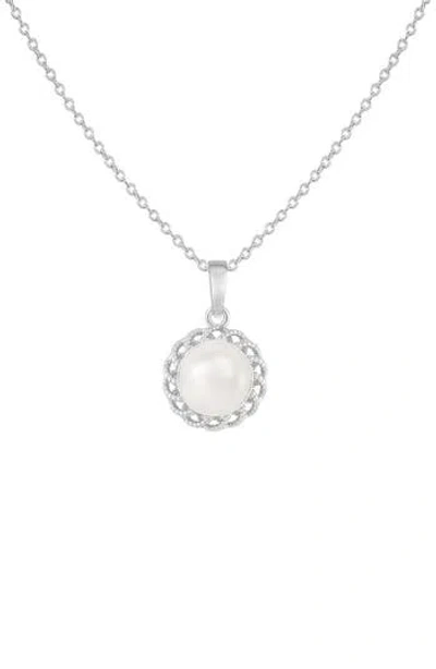 SPLENDID PEARLS SPLENDID PEARLS HALO FRESHWATER PEARL PENDANT NECKLACE & STUD EARRINGS SET