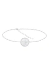 Splendid Pearls 12-13mm Pearl Cz Station Bracelet In White