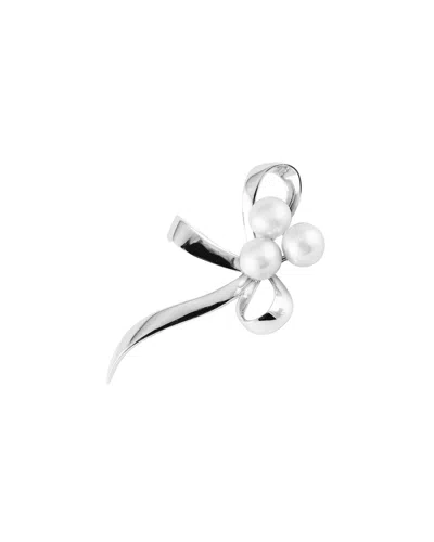 Splendid Pearls Plated 7-7.5mm Freshwater Pearl Brooch