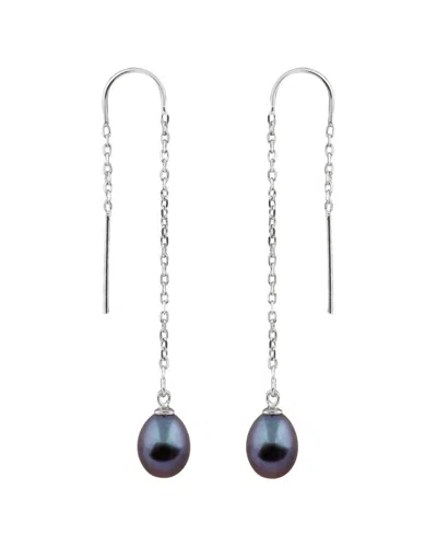 Splendid Pearls Plated 7.5-8mm Pearl Earring Threaders