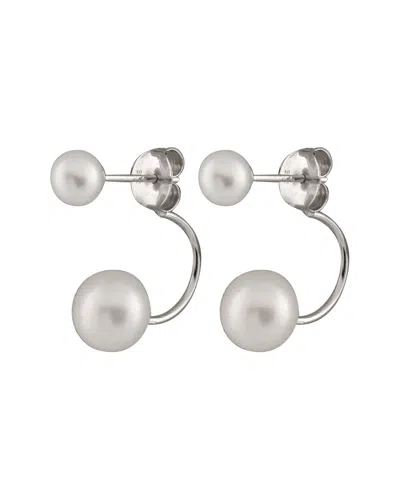 Splendid Pearls Plated Silver 5-8mm Freshwater Pearl Drop Earrings In Metallic