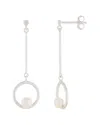 Splendid Pearls Rhodium Over Silver 4-4.5mm Pearl Earrings