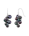Splendid Pearls Rhodium Over Silver 6-10mm Pearl Earrings