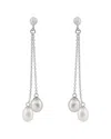 Splendid Pearls Rhodium Over Silver 6-6.5mm Pearl Earrings