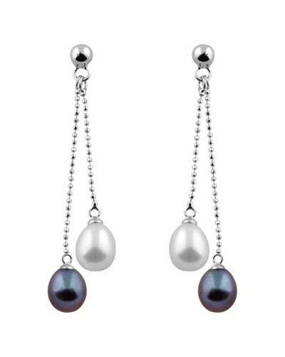 Splendid Pearls Rhodium Over Silver 7-8mm Pearl Earrings
