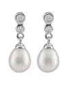 Splendid Pearls Rhodium Over Silver 7-8mm Pearl Earrings