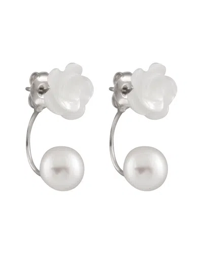 Splendid Pearls Silver 9-10mm Freshwater Pearl Earrings In Multi